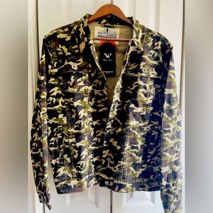 White Mark, oversized camo denim jacket!! NWT